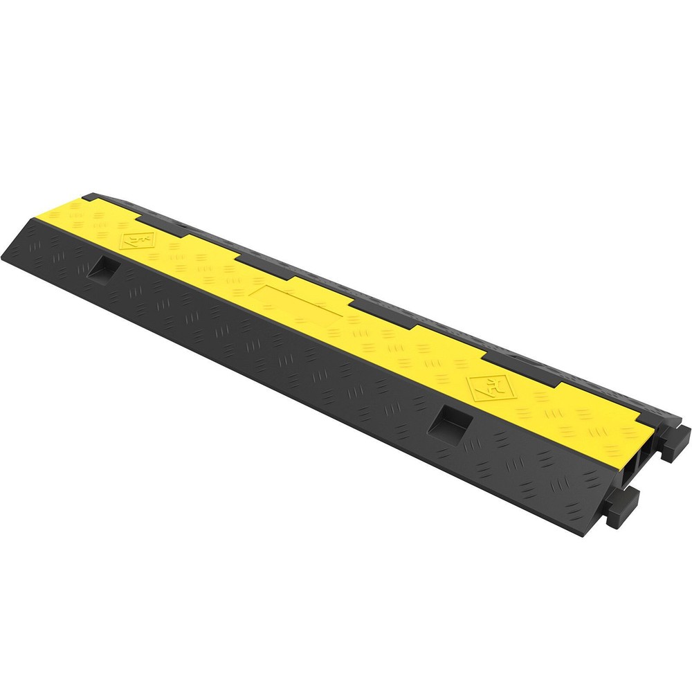 5 Pack 2 Channel Cable Protector Ramps 11000LBS Capacity Rubber Speed Bump