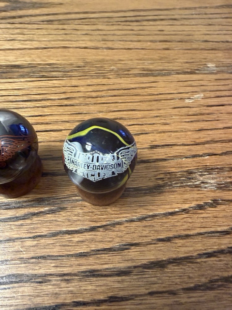 Vintage 2 Marbles w/ Harley-Davidson Logo