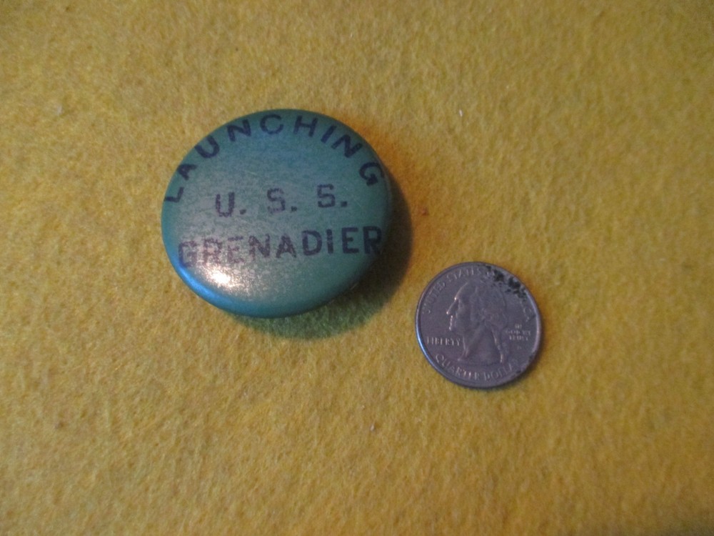 ORIGINAL WWII HOMEFRONT USS GRENADIER SUBMARINE LAUNCHING BUTTON  PIN