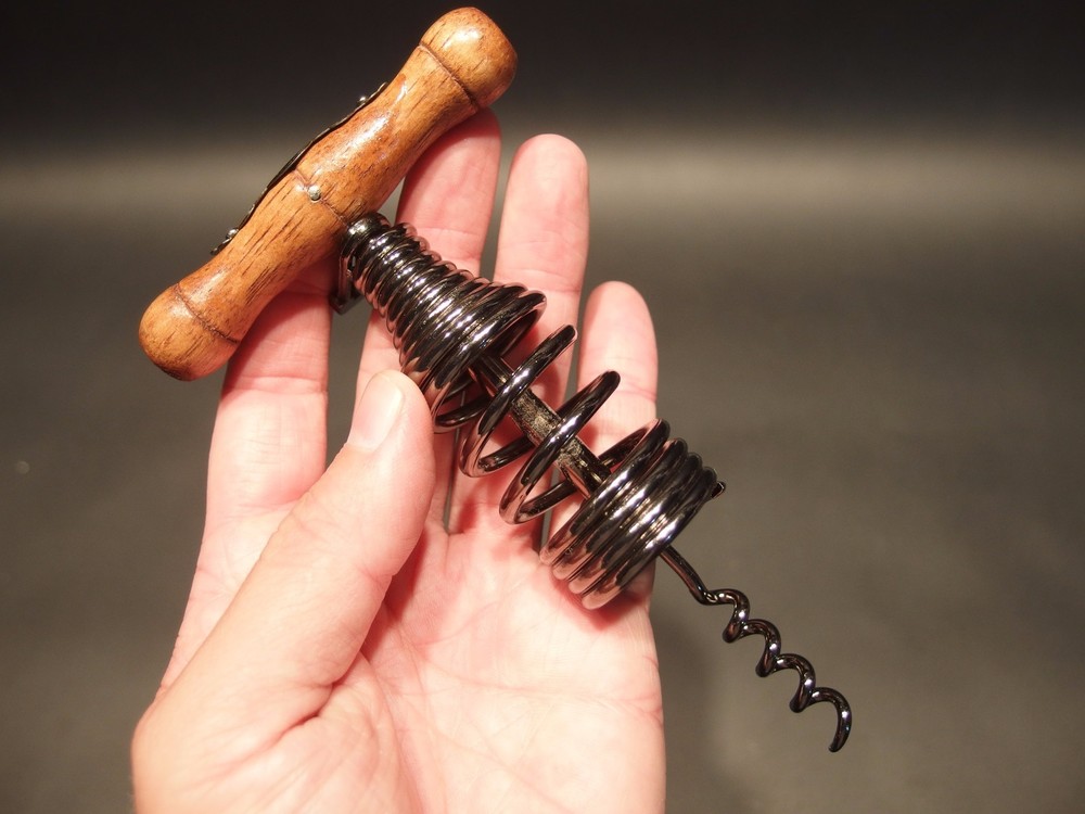 Antique Vintage Style Spring Assisted Direct Pull Corkscrew Wine Bottle Opener