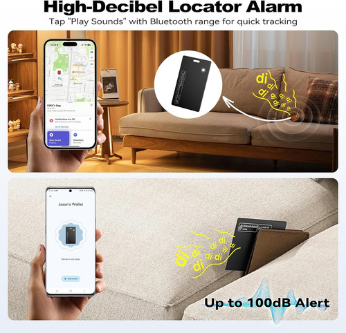 [2025 New] Dual Platform(Both iOS&Android) Rechargeable Air Tags Wallet...
