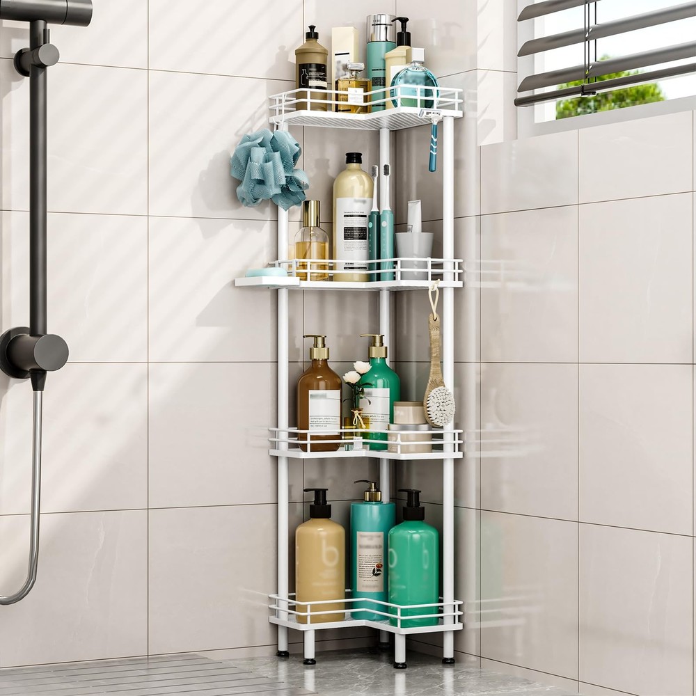 HapiRm Corner Shower Caddy Organizer 4-Tier Bathroom Shelf Rustproof
