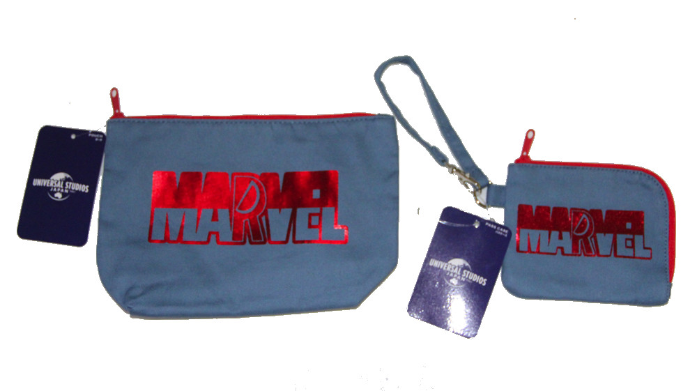 Marvel Universal Studio Japan Denim ID Pass Holder & Make up Pouch case set