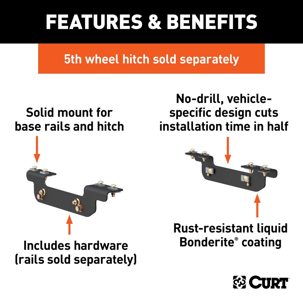 Custom 5th Wheel Hitch Brackets, Select Silverado, Sierra (Except Cab & Chassis)