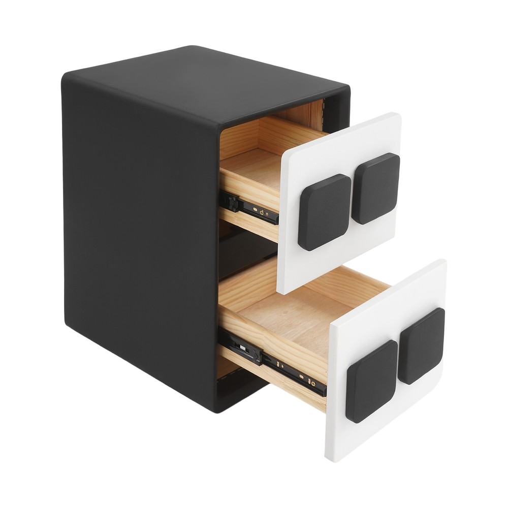 Modern Minimalist End Table, Bedside Table, Floorstanding End Table W/ 2 Drawers