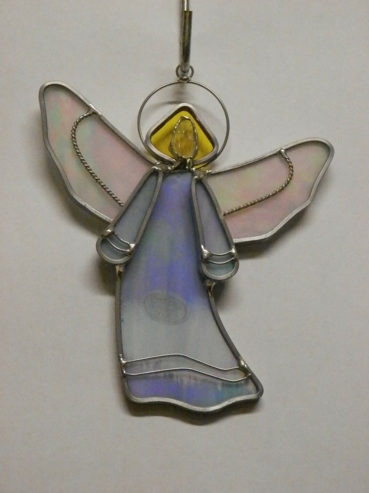 Medium Stained Glass Angel - Light Blue - R508LB
