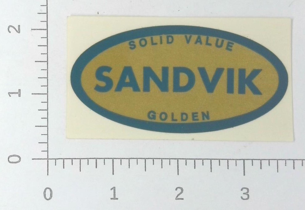 Vintage Sandvik Rock Tools Sandviken Sweden Coal Mining Sticker Decal