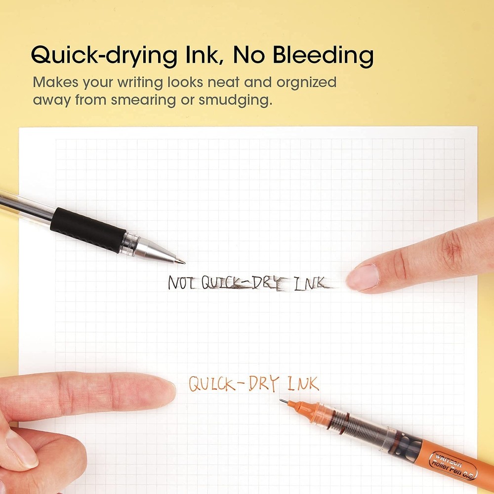 WRITECH Liquid Ink Rollerball, 0.5mm Extra Fine Point, Smooth Writing Quick D...