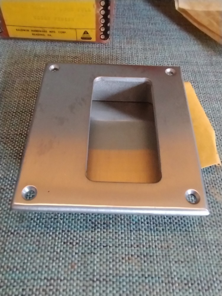 NOS Baldwin Solid Brass Pocket Sliding Door Flush Pulls US26D Satin Chrome Pair