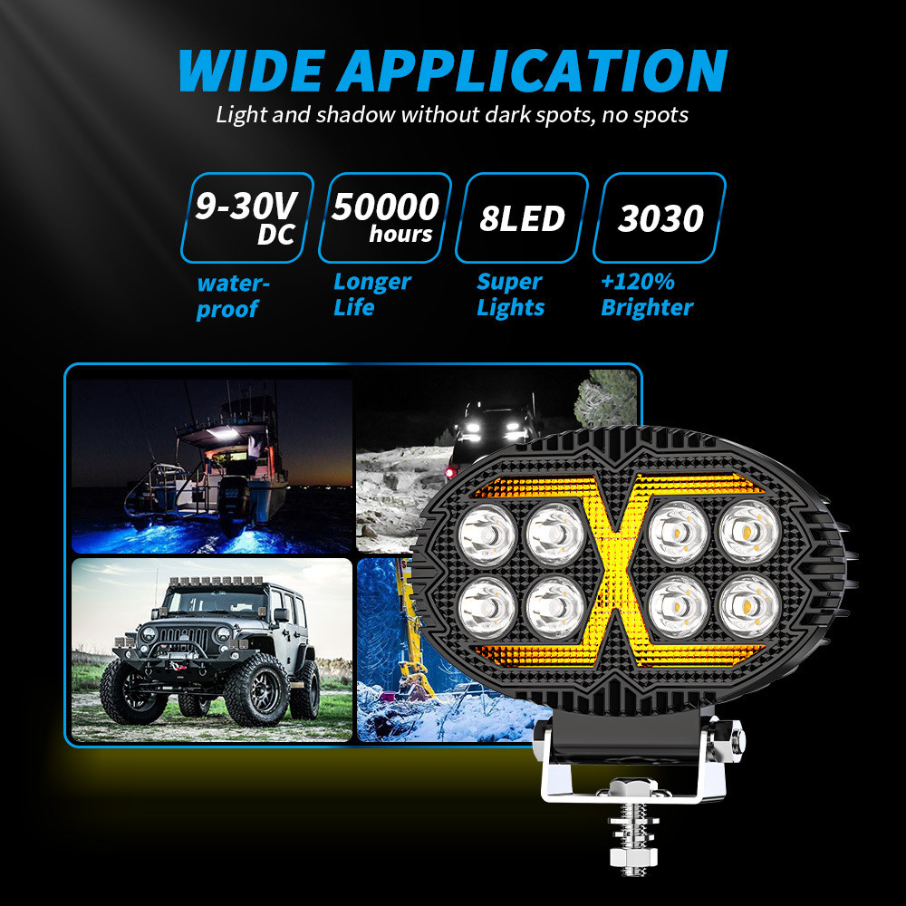 2PCS 5'' LED WORK LIGHTS fit Caterpillar Construction Equipment Forklift Tractor