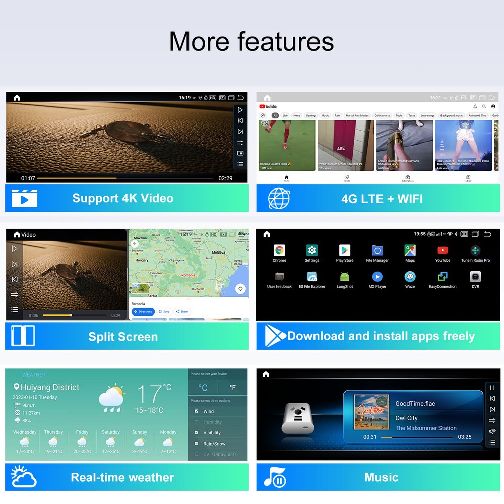 10.25" Android 13 Screen Carplay for BMW 3 Series E90 E91 E93 Car Stereo 128G