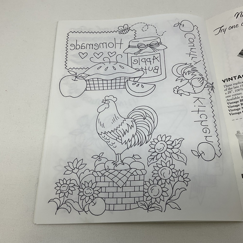 Aunt Martha's Iron On Transfer Book #400 Embroidery Patterns Kitchen Designs