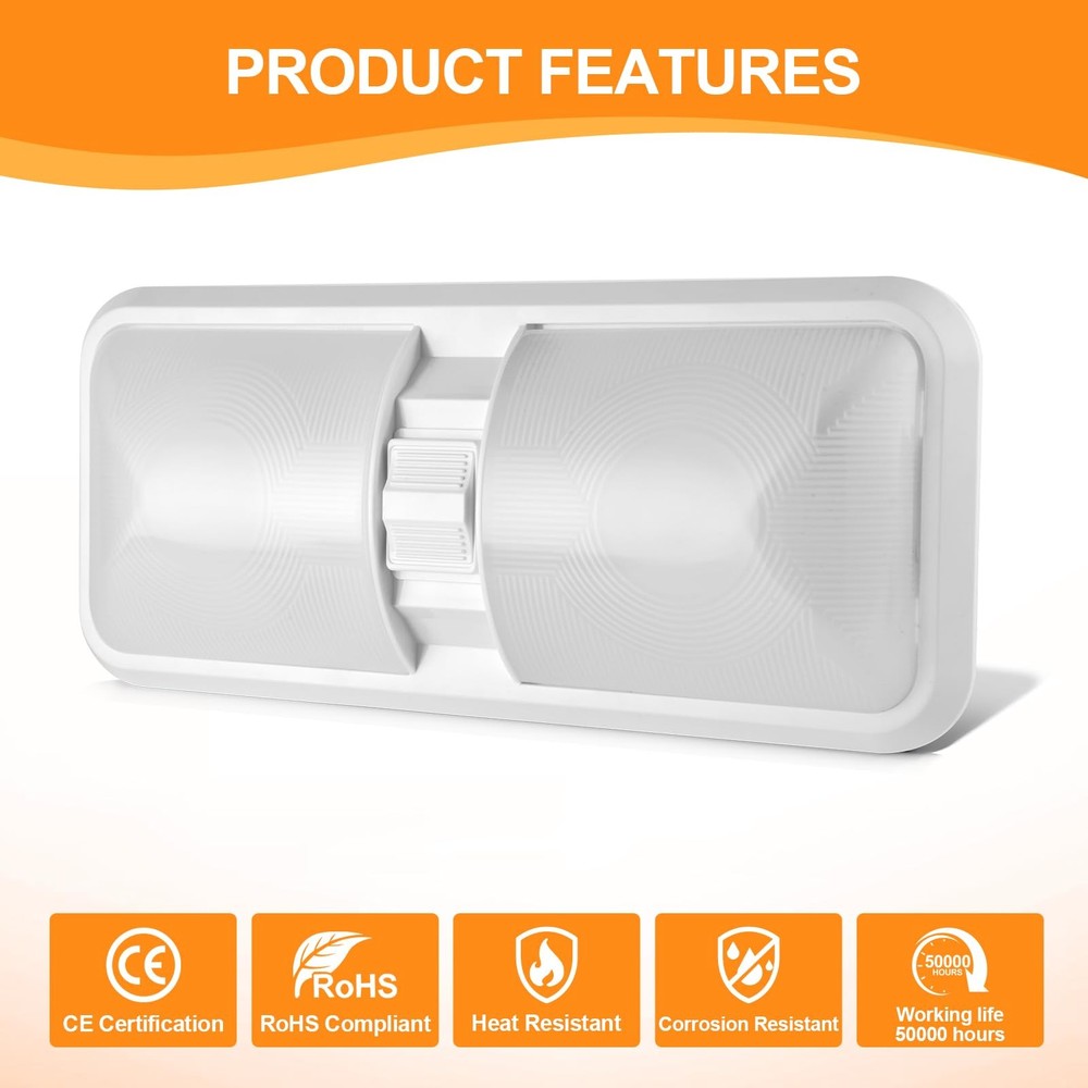 RV Lights Interior Camper Light for Inside，12V Led RV Ceiling Light with Swit...