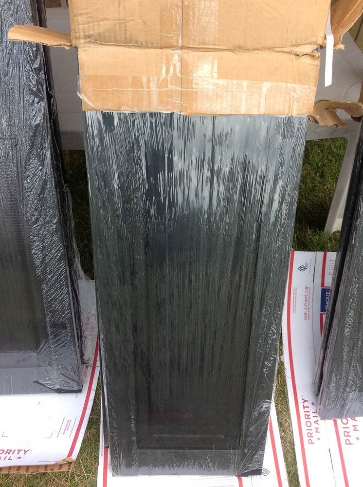 Perfect Shutters Custom Raised Panel Bias Cap Style Black Frame Black Inside