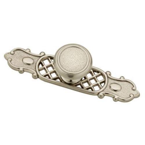 1" Hammered Knob with Backplate Satin Nickel