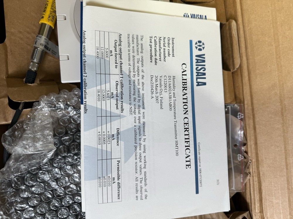 Vaisala HMT100 Humidity and Temperature Sensor Module