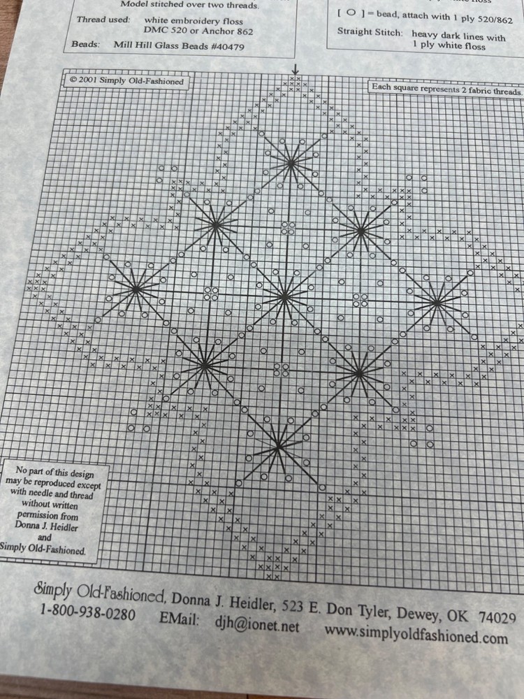 Simply Old-Fashioned Cross Stitch Pattern Snowflake shimmer