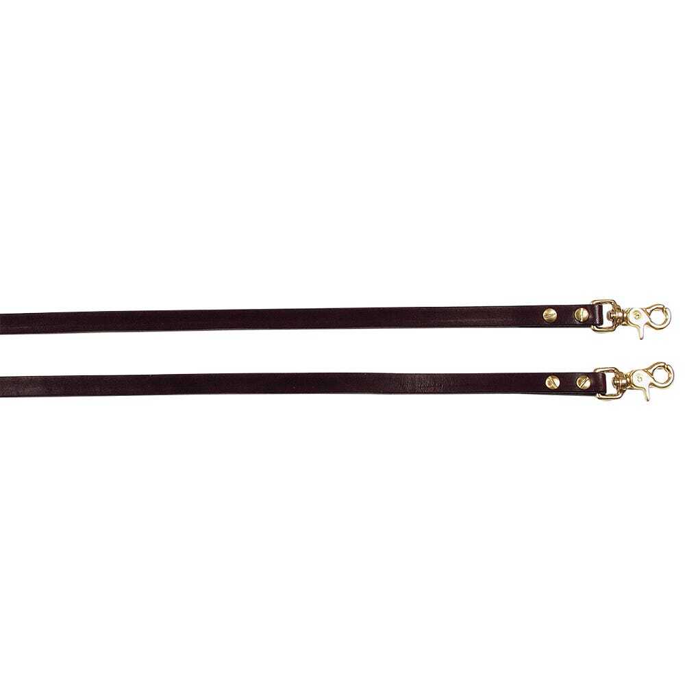 Circle Y Brass Scissor Snap Split Reins Walnut