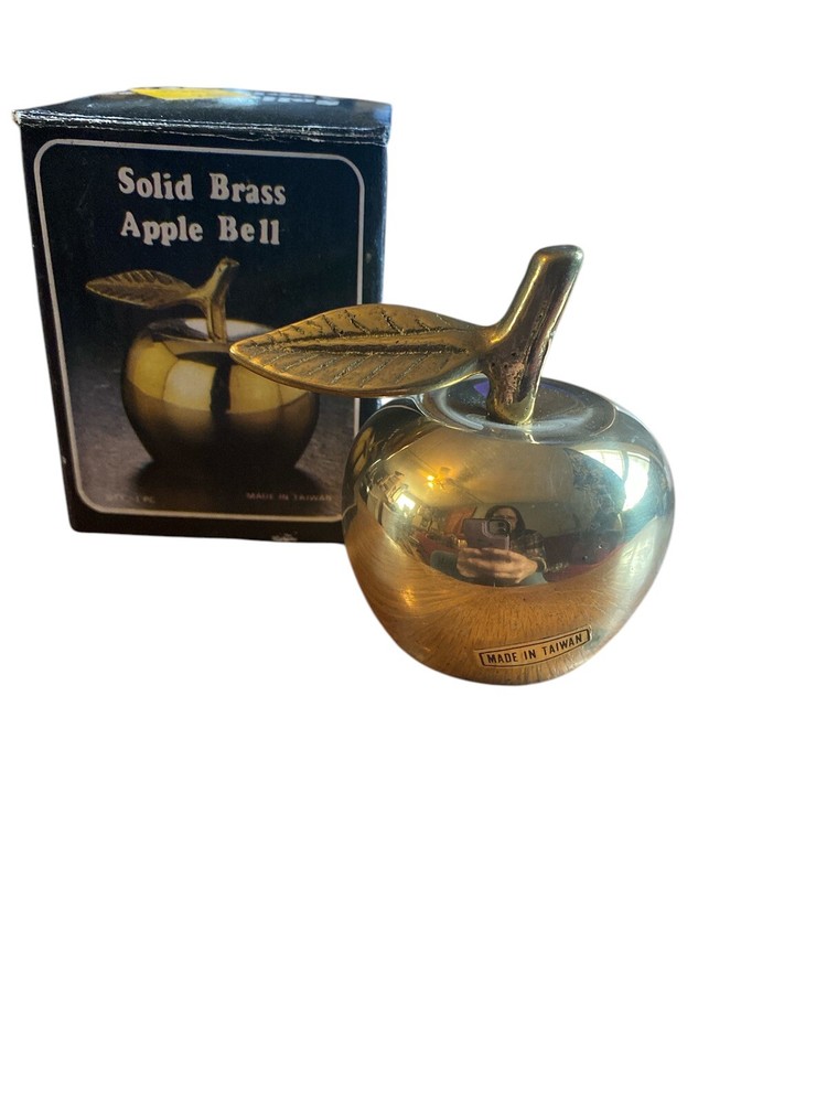 Vtg Sold Brass Apple Bell