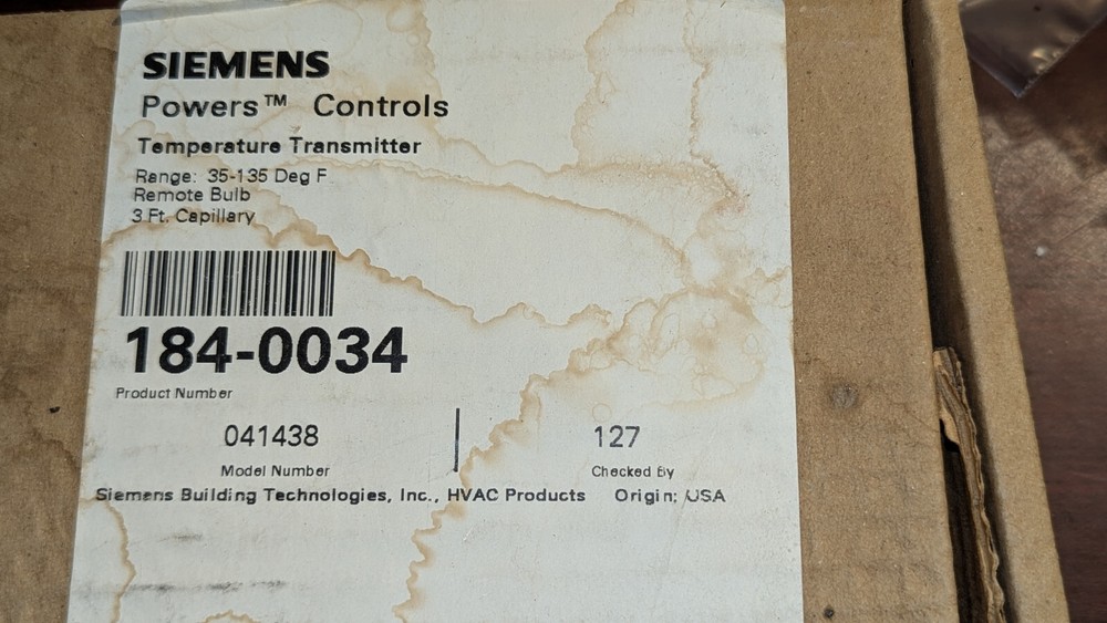 New (1) SIEMENS / POWERS 184-0034 Transmiter Range: 35-135