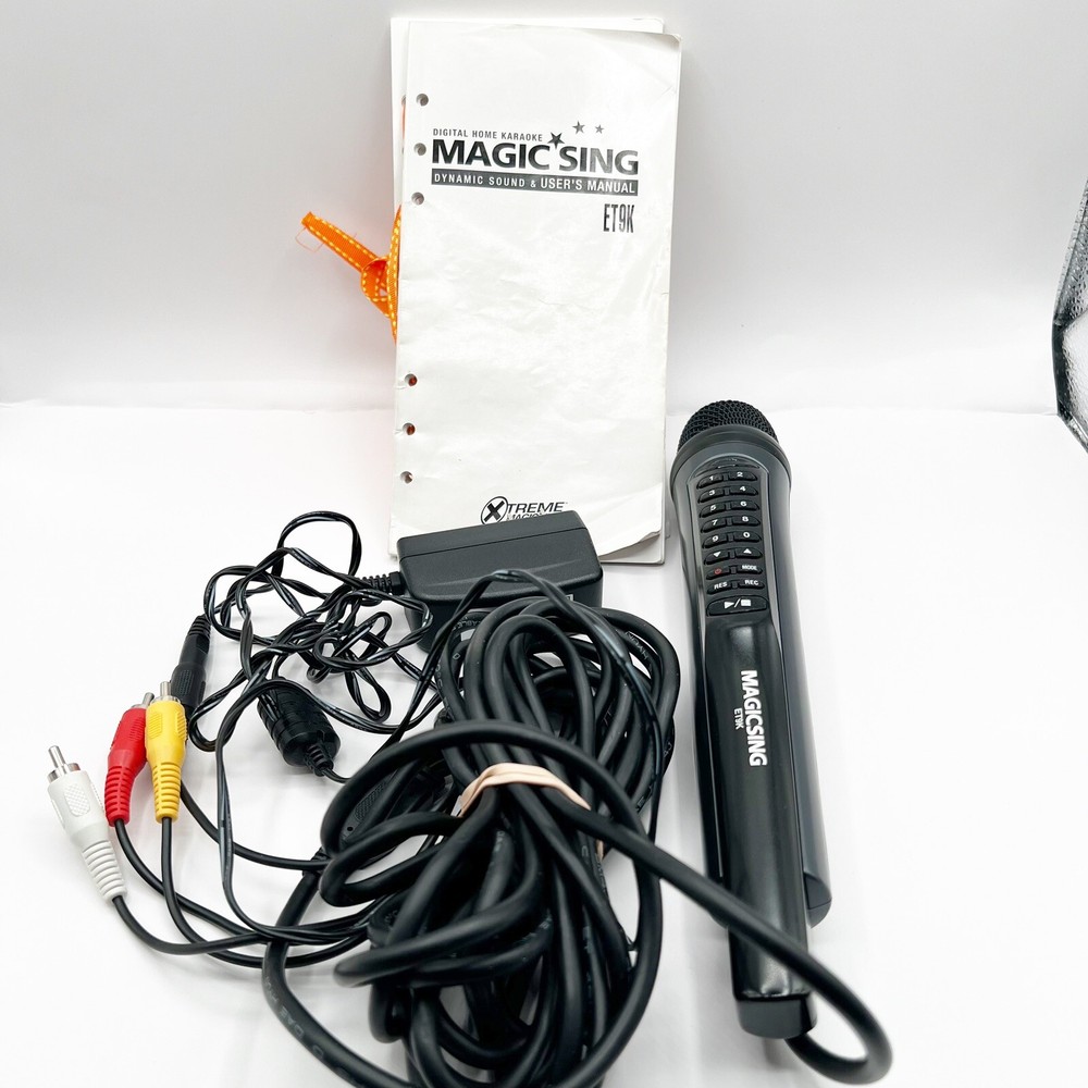 Wow MAGIC SING ET9k Wired Karaoke Microphone Power Cable Manual Song Book