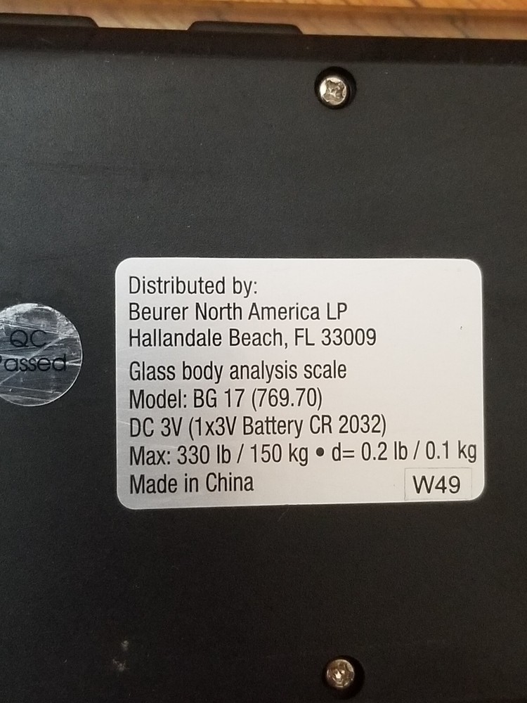 Beurer Scale. Needs a battery