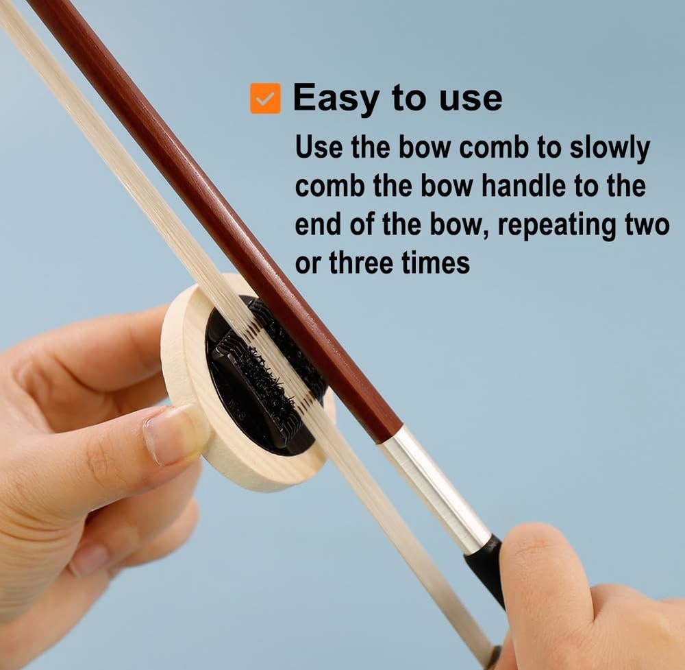 Bow Comb Rosin Spreader Separates Stuck Strings (Violin, Viola, Cello) Remove...