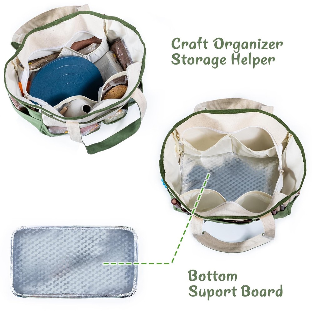 Pottery Tools Bag with Pockets for Clay Sculpting Tools, Ceramic Tools– Ar