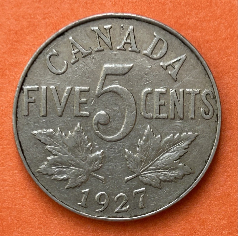 1927 Canada 5 Cents Coin