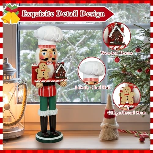 Gingerbread Nutcracker Wooden Baking Nutcracker Chef Christmas Chef Nutcracker