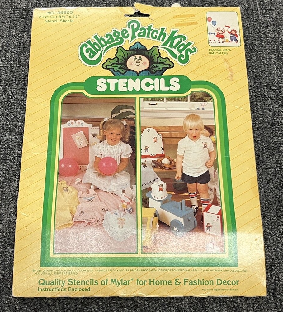 1984 Cabbage Patch Kids Stencil Drawing Set