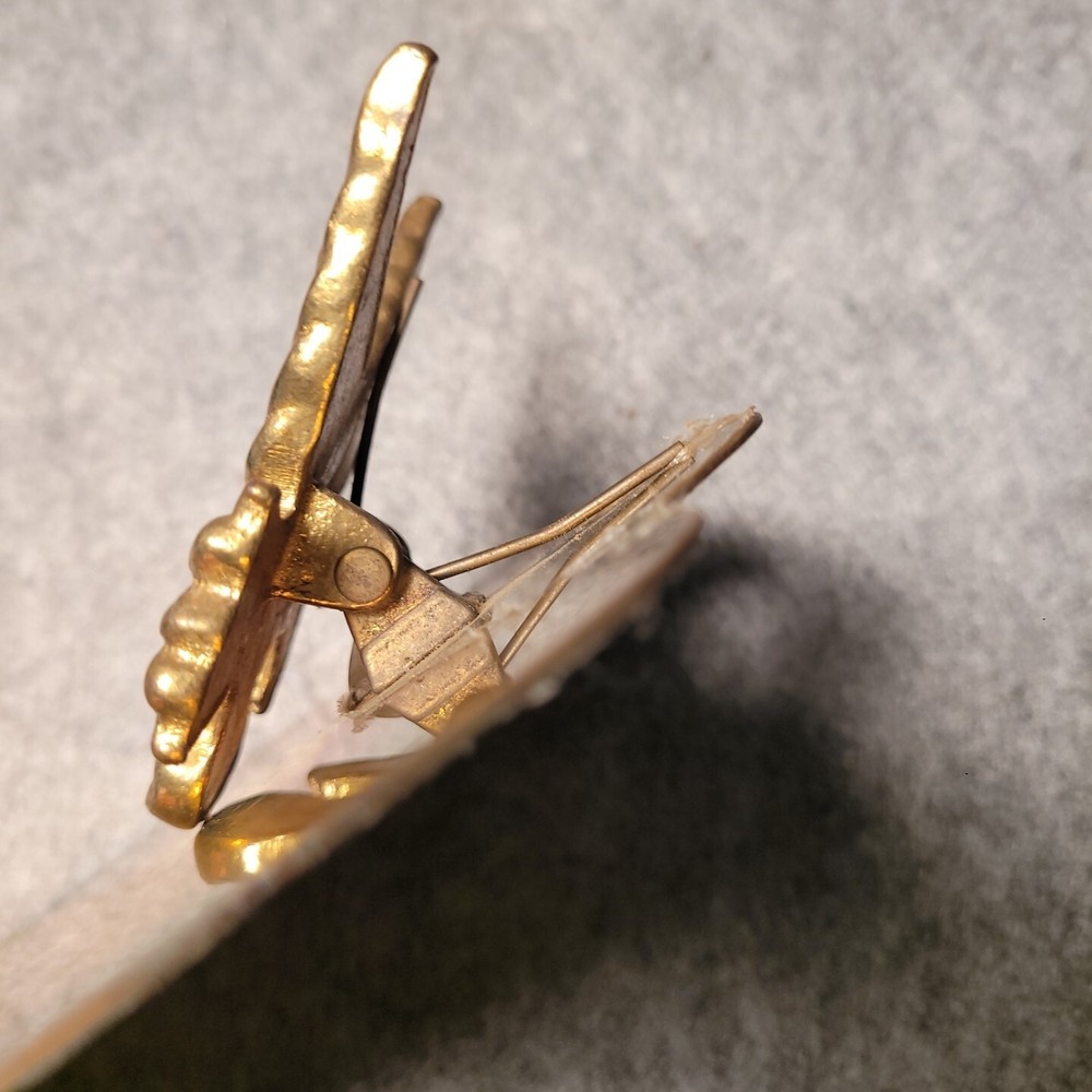 Vintage Small Heavy Brass Clip Board with Flying Eagle Clip