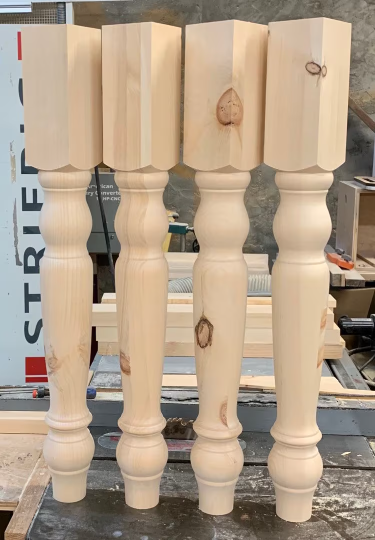 35"inches Solid Knotty pine dining Table Legs island legs