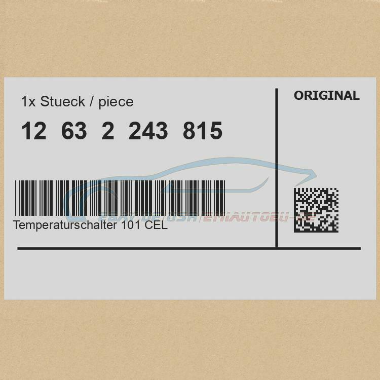 Genuine BMW 12632243815 - Temperature Switch 101 CEL