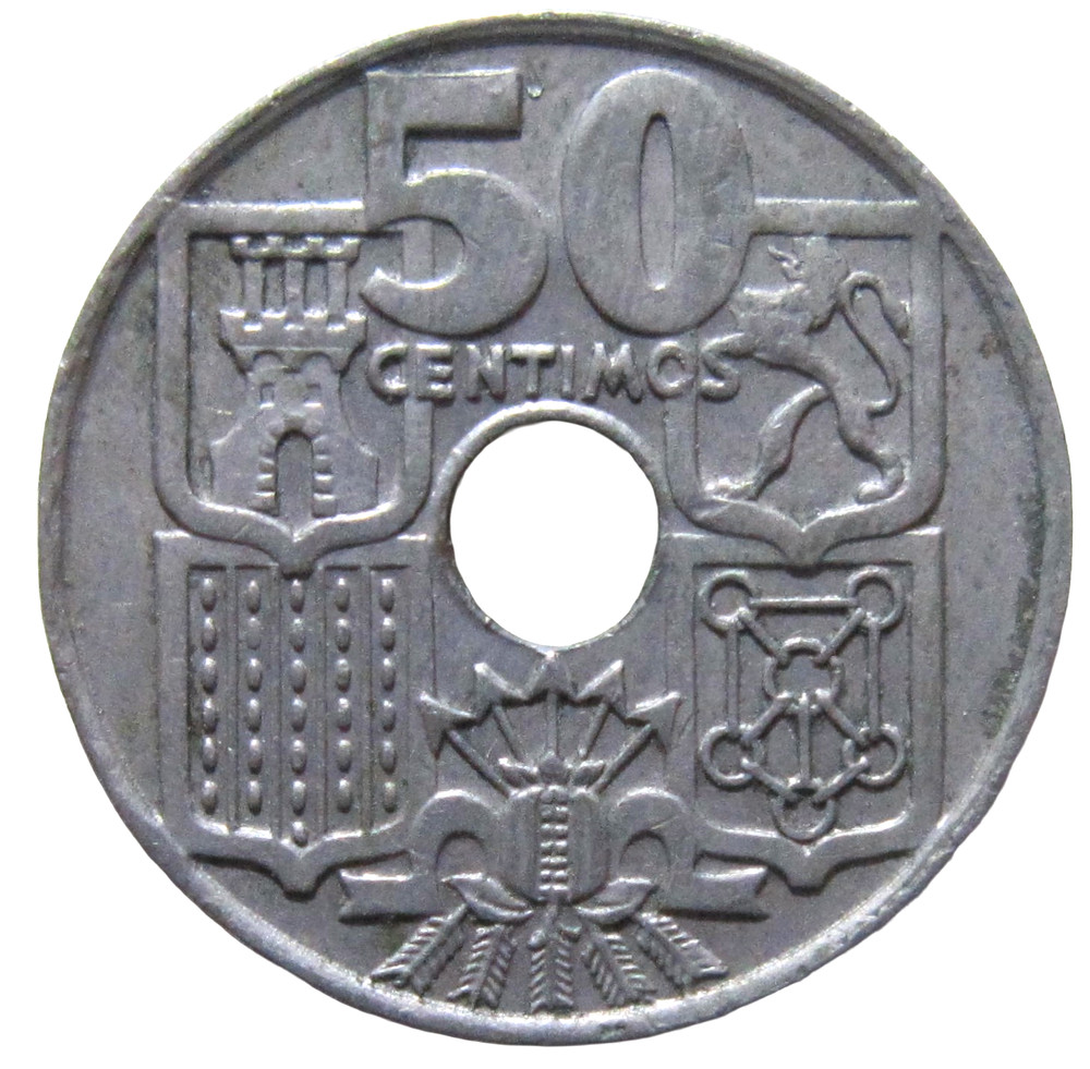 SPAIN. 50 CENTIMOS, 1949 (1962).