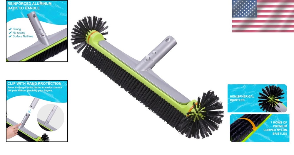Effective Pool Wall Scrubber - Hemispherical Bristles