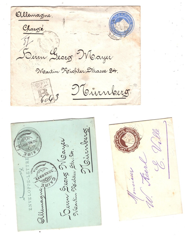 Egypt   3  postal   envelopes  used
