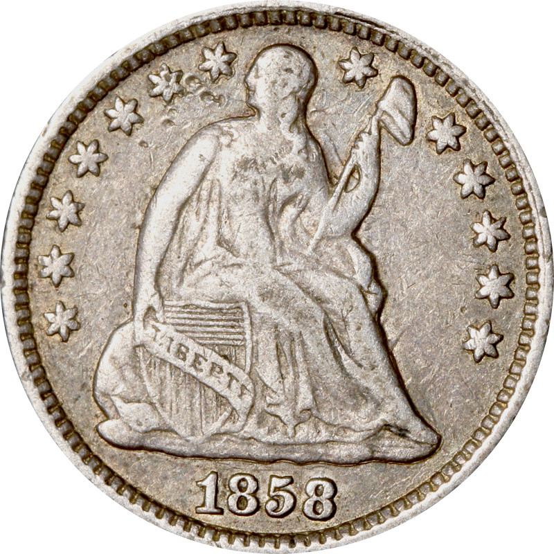 1858-P Seated Liberty Half Dime