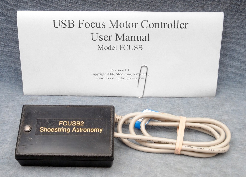 SHOESTRING ASTRONOMY USB FOCUS MOTOR CONTROLLER MODEL FCUSB WITH USER MANUAL