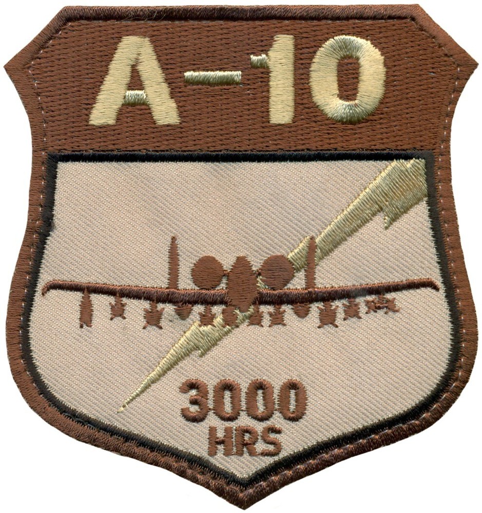 USAF A-10 THUNDERBOLT II - 3000 HOURS PATCH - DESERT