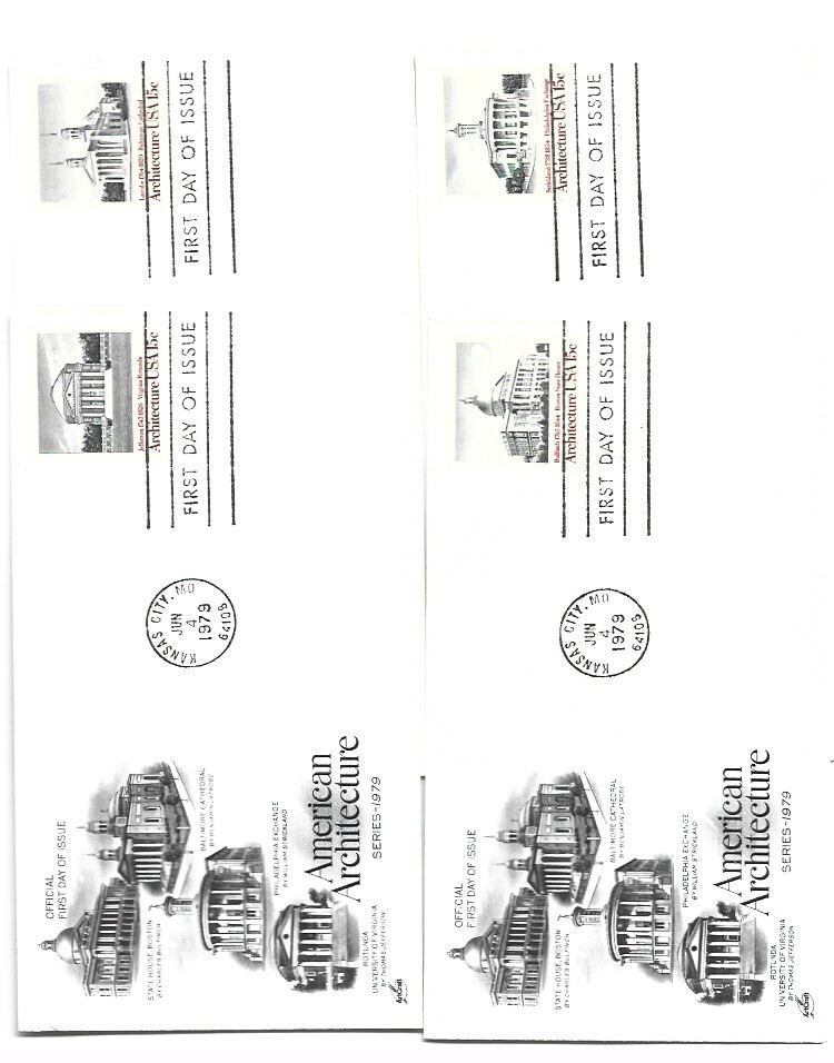 1779-82 Architecture 1979, 4 ArtCraft, FDCs