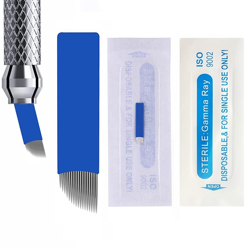 18Pin Disposable Eyebrow Microblading Needle,Lip Tattoo Microblade Makeup Blades
