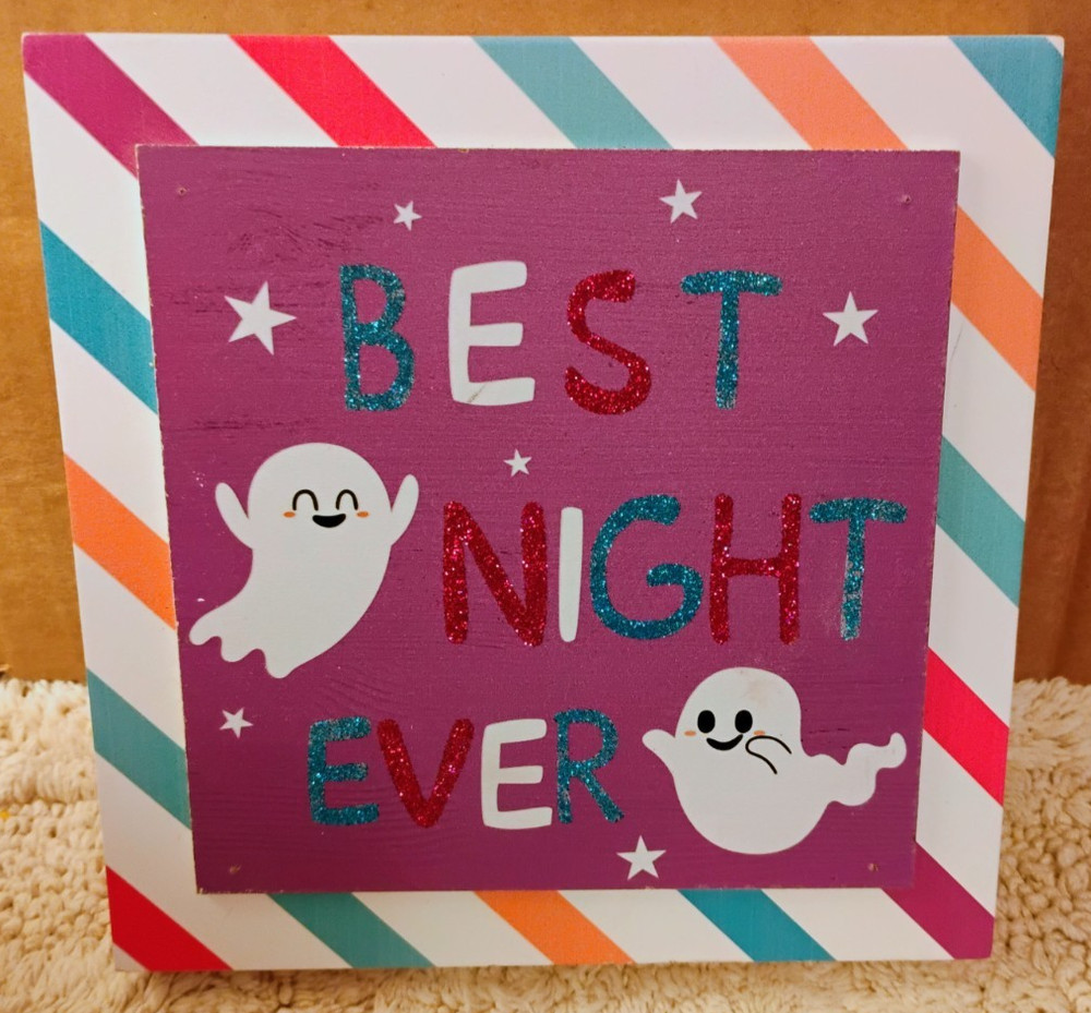 Pastel Glitter Ghost Sign