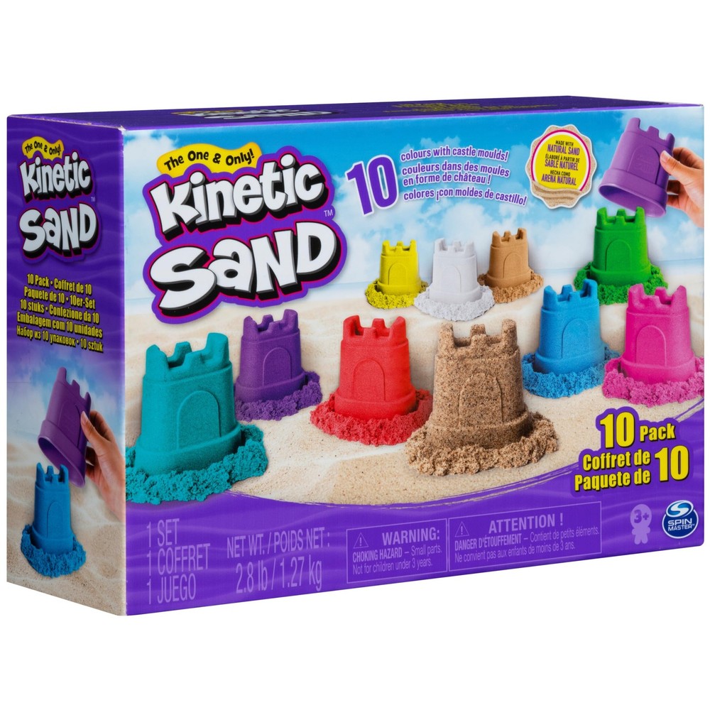 , Castle Containers 10-Color Moldable Play Sand Pack for Easter Basket Stuffe...