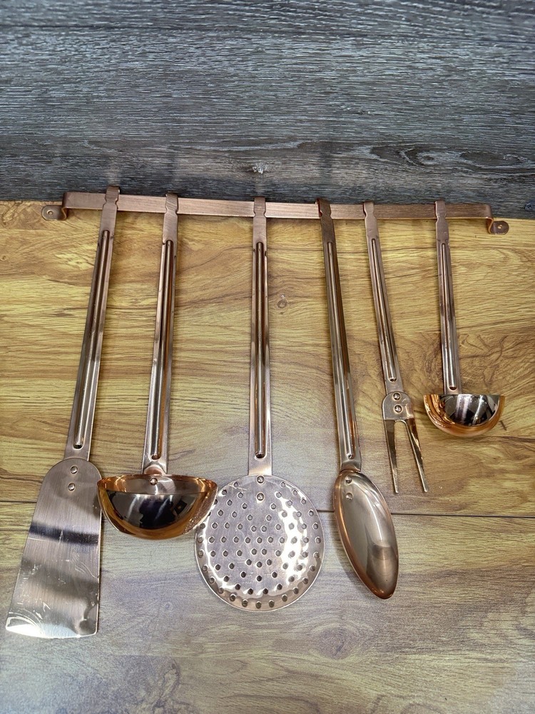Old Dutch International (ODI) Solid Copper Kitchen Utensils- 7 Pc Made In Korea