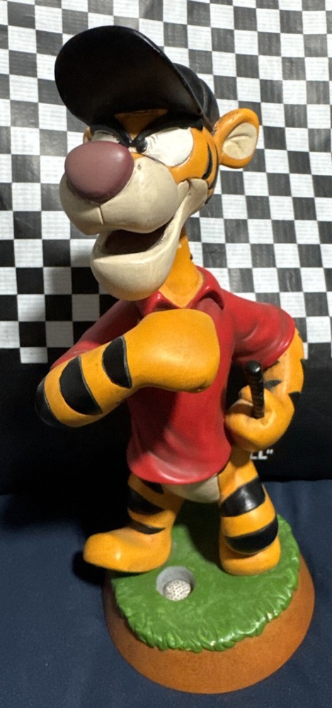 Disney Parks Tigger Golf Player Bobblehead Figurine
