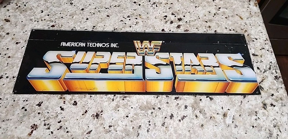 WWF Superstars Arcade Marquee / Technos / Plexiglass