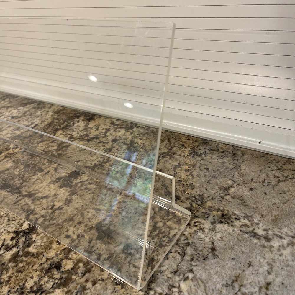 Cookbook Stand Clear Transparent Acrylic iPad Tablet Holder Front Coverage 12x9