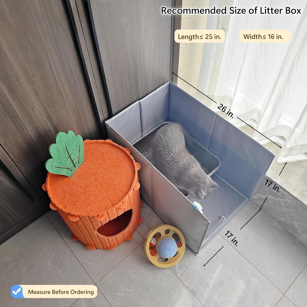 Extra-Large Cat Litter Box Enclosure with Leak-Proof Mat