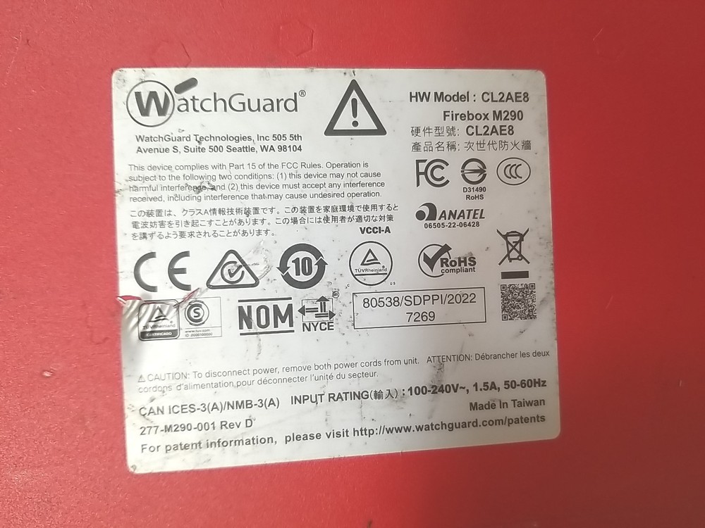 WatchGuard Firebox M290 Firewall | CL2AE8. UNIT ONLY. *READ⬇️*